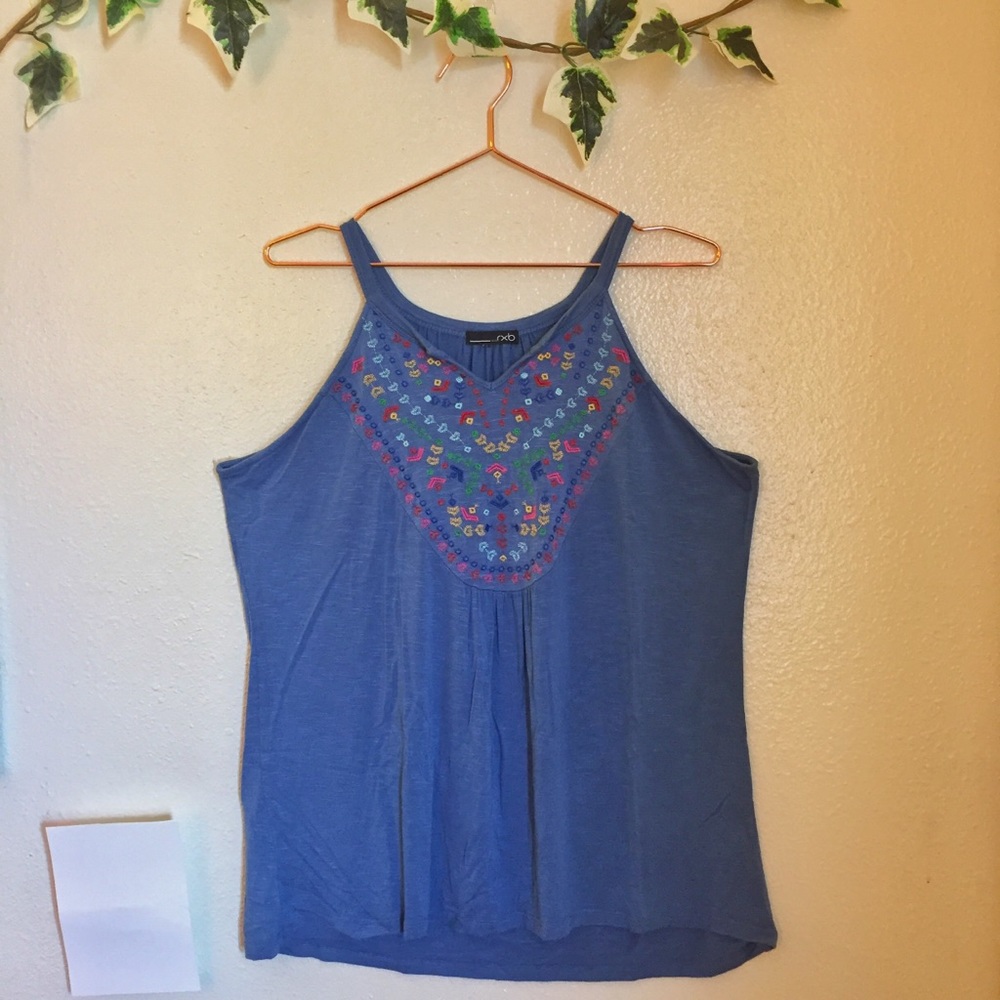 RXB Embroidered Halter Tank Top